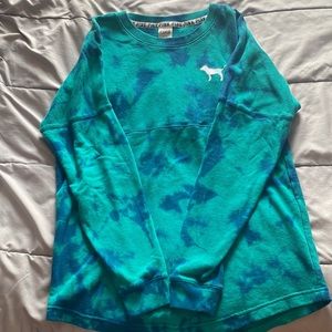 VS Pink tie dye sweatshirt. Gently worn size small